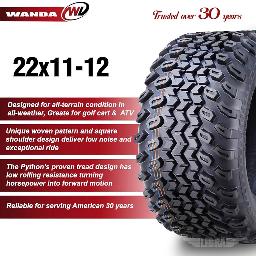 Amazon.com: WANDA 22X11-12 Golf Cart ATV Tires 4 Ply 22x11